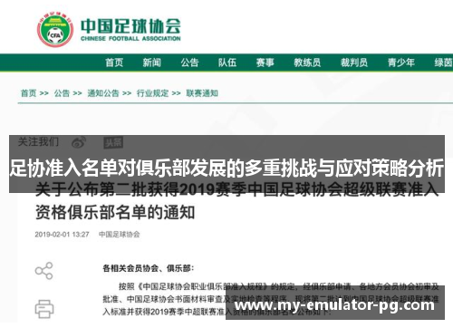 足协准入名单对俱乐部发展的多重挑战与应对策略分析